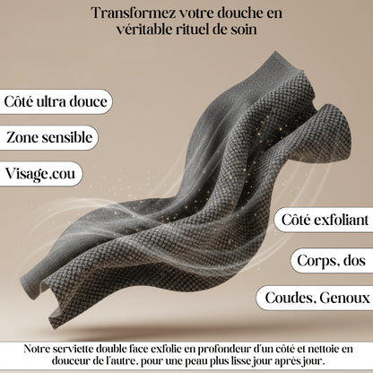 serviette double face exfoliation douce